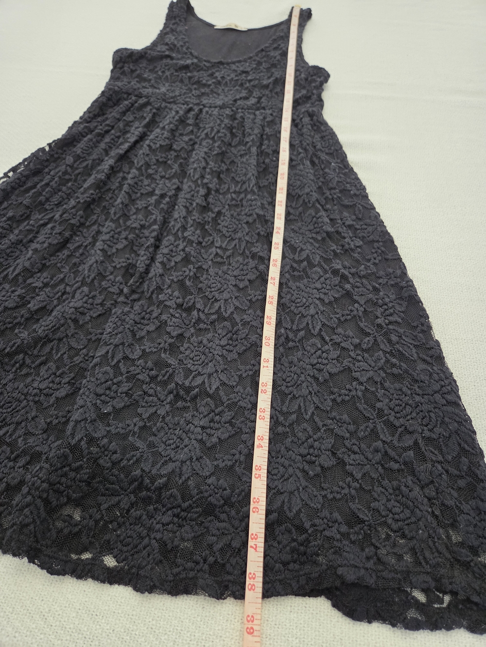 Womens Black Lace Sleeveless Maternity Dress - Picture 4 of 6